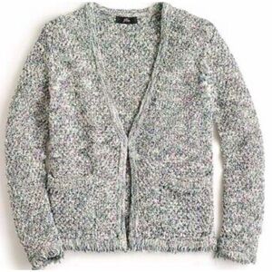 J. Crew Multicolor Fringe Knit Cardigan